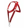 MOB Eroticwear Harnais élastique et Cockring Crossback Dngeon Rouge